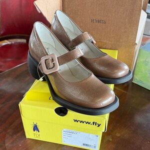 Fly London Women's Brown Buckle Heels
